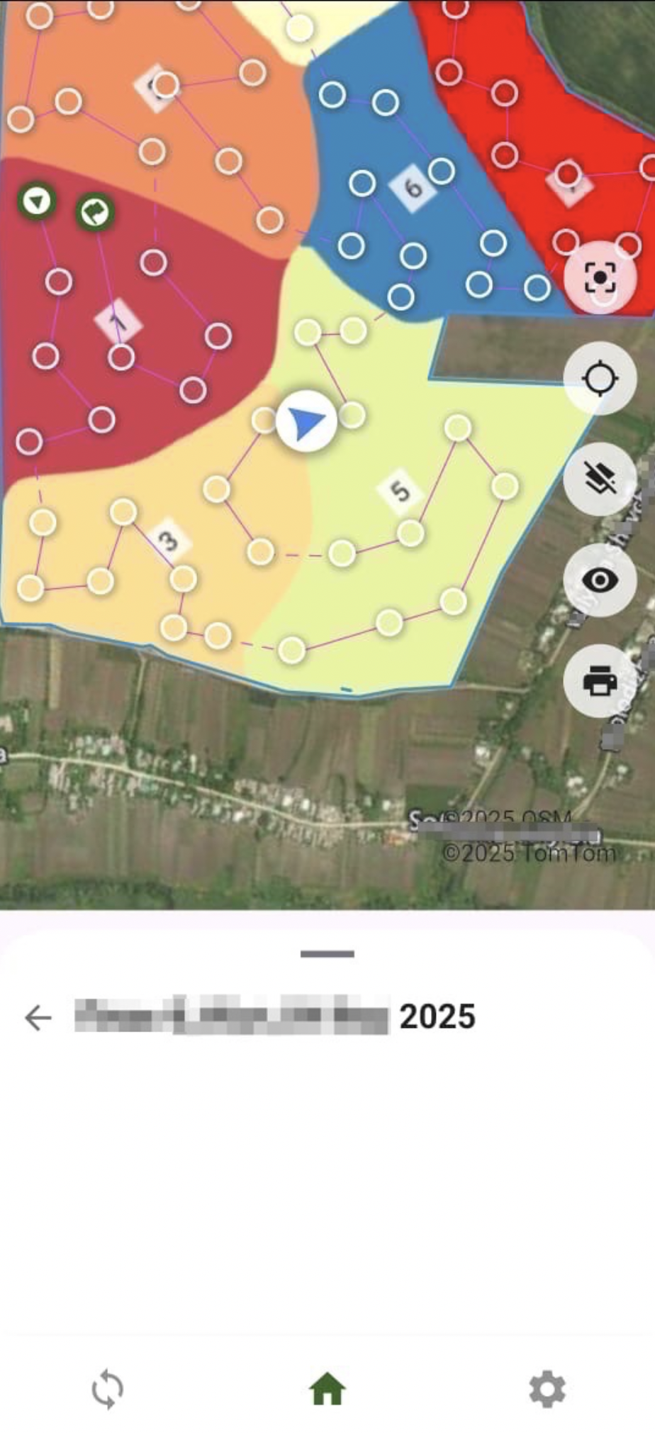 Soil sampling on mobile app. Collect samples, mark points